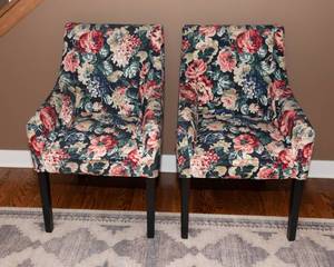 lot 145 image: Set of Two IKEA SAKARIAS Armchairs  Floral Pattern