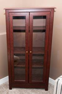 lot 168 image: Wood-Look Laminate Display Cabinet