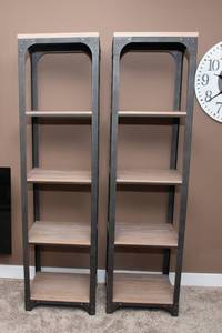 lot 174 image: Set of 2 Metal Shelving Units  18 W x 15 D x 71.75 T