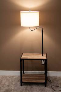 lot 154 image: Side Table with Attached Lamp