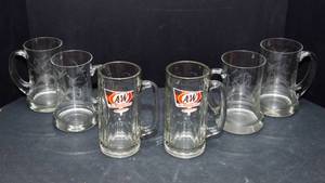 lot 163 image: Set of Six Mugs - A&W and Etched Geese
