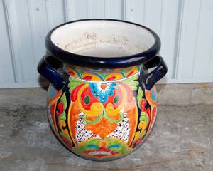lot 186 image: Large Colorful Ceramic Planter