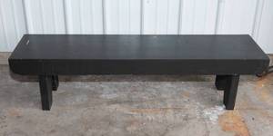 lot 226 image: Low Black Painted Bench  48 W x 12 D x 12 T