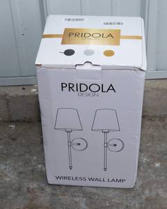 lot 249 image: Wireless Wall Lamp Sconces  Black, Brand New in Box