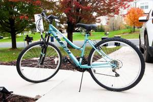 lot 259 image: Huffy Rock Creek All-Terrain Bicycle  Light Blue & Schwinn AirSport Plus Pump