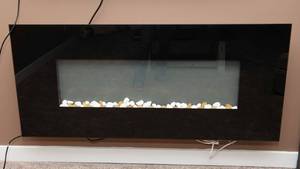 lot 5 image: Wall-Mounted Electric Fireplace  58 W x 26.25 T