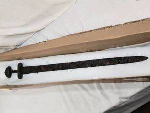 Ancient 10-12th Century 36" Viking Sword with Decorative Hilt