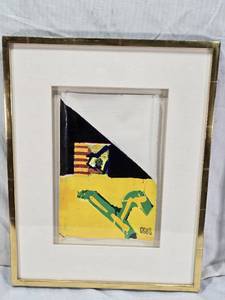 Glenn Goldberg Original Abstract Pencil and Enamel on Paper "O.P. 88" - Artwork Dimensions 11 1/2 x 7 1/2 inches - Total Dimensions 15" x 19 1/2"
