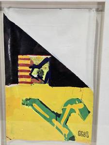 Glenn Goldberg Original Abstract Pencil and Enamel on Paper "O.P. 88" - Artwork Dimensions 11 1/2 x 7 1/2 inches - Total Dimensions 15" x 19 1/2"
