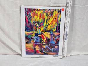 lot 56 image: Robert Blehert Celebration Art Print Miracle on Ice - Approx. 14 inches tall