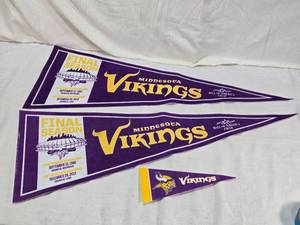 lot 59 image: Minnesota Vikings Pennants Including Final Season Mall of America Field Pennants