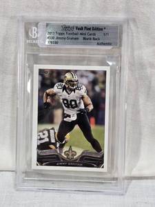lot 86 image: Jimmy Graham 2013 Topps Mini Vault First Edition 11 Blank Back Beckett Authenticated #333 - New Orleans Saints Football Card