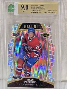 lot 92 image: Ryan Poehling Rookie 2019-20 Upper Deck Allure Steel #86 Mint Graded 9.0 and Numbered 4750 - Montreal Canadiens Hockey Card