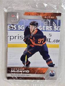 lot 110 image: Package of Topps NOW Hockey Stickers with Connor McDavid as the Front Card