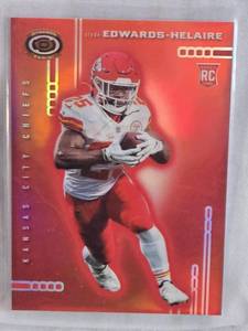 lot 130 image: Clyde Edwards-Helaire Rookie 2021 Panini Prizm #D-5 and Numbered 5599 - Kansas City Chiefs Football Card