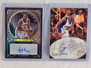 lot 132 image: Lot of 2 Basketball Cards Featuring Al Horford Obsidian Auto and Shawn Marion Stadium Club Auto