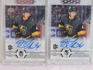 lot 133 image: Lot of 2 Jimmy Schuldt Rookie Hockey Cards with Autographs Upper Deck Clearcut CC-JS - Vegas Golden Knights Hockey Cards