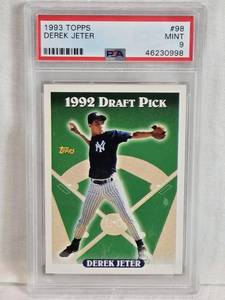 lot 146 image: Derek Jeter Rookie 1993 Topps #98 PSA Graded Mint 9 - New York Yankees Baseball Card