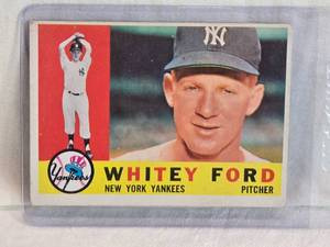 lot 154 image: Whitey Ford 1960 Topps #35 - New York Yankees Vintage Baseball Card