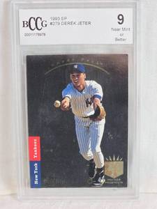 lot 158 image: Derek Jeter Rookie 1993 SP #279 BCCG Graded 9 - New York Yankees Baseball Card