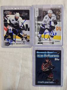 lot 179 image: Lot of 3 Hockey Cards Featuring Nic Dowd, Mark Parrish, and Bret Hedican with Autographs