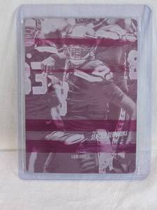 lot 200 image: Russell Wilson 2019 Panini Luminance Magenta Plate #64 Numbered 11 - Seattle Seahawks Football Card
