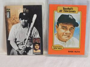 lot 201 image: Lot of 2 Babe Ruth Baseball Cards Including Upper Deck and Baseballs All-Time Greats Cards