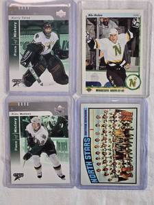 lot 202 image: Lot of 4 Hockey Cards Featuring Mike Modano and Marty Turco and Minnesota North Stars Team Card