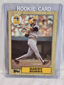 lot 207 image: Barry Bonds Rookie 1987 Topps #320 - Pittsburgh Pirates Baseball Card