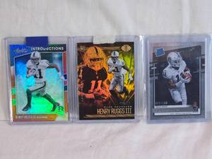 lot 208 image: Lot of 3 Henry Ruggs III Football Cards Featuring Rookie and Press Proof Editions One Numbered 2345