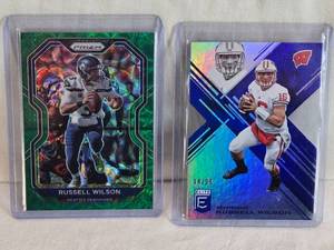 lot 210 image: Lot of 2 Russell Wilson Football Cards Including Panini Prizm and Donruss Elite 1425