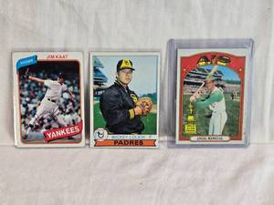 lot 231 image: Lot of 3 Baseball Cards Featuring Jim Kaat, Mickey Lolich, and Angel Mangual Rookie Cup