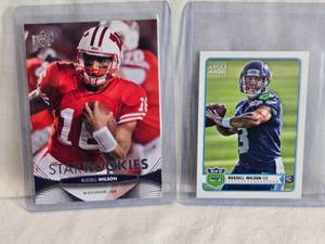 lot 238 image: Lot of 2 Russell Wilson Football Cards including Upper Deck Star Rookies and Topps Magic Rookie