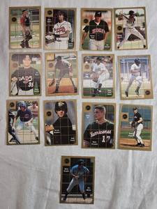 lot 249 image: Lot of 13 Baseball Cards Featuring Justin Morneau, Adrian Gonzalez, and Drew Henson - Just Top Prospect Promos