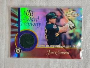 lot 273 image: Jose Canseco 1986 AL Rookie 2001 Topps Gold Label MLB Award Ceremony Relic Card #JCR-JC4 - Oakland Athletics Baseball Card
