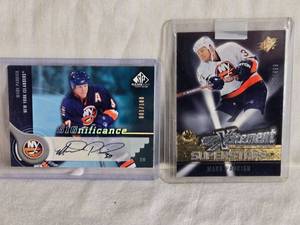 lot 274 image: Lot of 2 Mark Parrish Hockey Cards Including SP Game Used Edition SIGNificance Auto Numbered 1100 and SPx Xcitement Superstars 499499