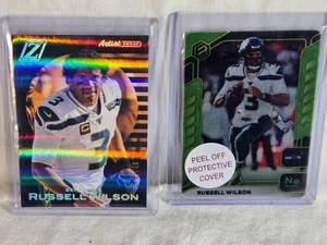 lot 277 image: Lot of 2 Russell Wilson Football Cards Including 2020 Panini Elements and Zenith Artist Proof