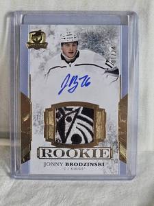 lot 290 image: Jonny Brodzinski Rookie 2017-18 Upper Deck The Cup Auto Patch Numbered 0124 - Los Angeles Kings Hockey Card