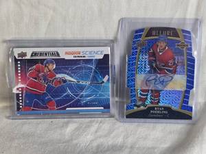 lot 296 image: Lot of 2 Ryan Poehling Rookie Hockey Cards Including Upper Deck Credentials Rookie Science and Allure Blue Line Rookie Auto Numbered 2535