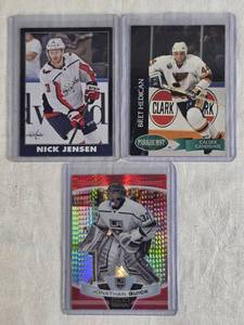 lot 304 image: Lot of 3 Hockey Cards Featuring Bret Hedican, Nick Jensen, and Jonathan Quick