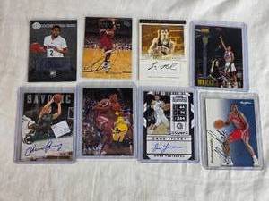 lot 305 image: Lot of 8 Autographed Basketball Cards Featuring Elias Harris, Corliss Williamson, Luke Ridnour, Eric Montross, Predrag Savovic, Omer Yurtseven, and Theo Ratliff