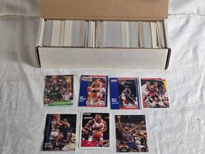 lot 325 image: Box of NBA Basketball Cards from Various Brands and Years including Fleer 93-94, 1992 Fleer, 1991 Fleer, Collectors Choice, Stadium Club - Uncounted, Unsearched