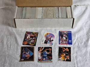 lot 326 image: Box of  Basketball Cards Featuring Various Brands and Years Including Fleer 93-94, Fleer 91, Skybox 1991, Fleer Ultra 92-93 - Uncounted Unsearched