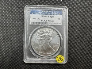 lot 26 image: 2014-W 1 Oz. Silver American Eagle PCGS MS69