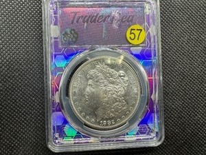 lot 57 image: 1882-S Morgan Silver Dollar PCGS MS64 Purple Trader Bea Holder- PCGS Price Guide is $125