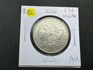 lot 68 image: 1896 Morgan Silver Dollar Marked AU When Purchased