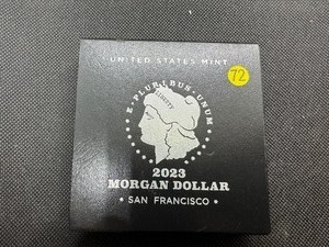 lot 72 image: 2023 Uncirculated Proof San Francisco Morgan Silver Dollar in Original Mint Package with COA