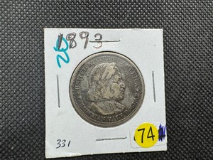 lot 74 image: 1893 Columbian Commem. Silver Half Dollar