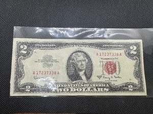 lot 91 image: 1963 Series Red Seal Two Dollar Bill
