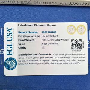 3 Carat Diamond Solitaire Bezel Stud Earrings in 14k Yellow Gold w/ EGL Report *VIDEO*